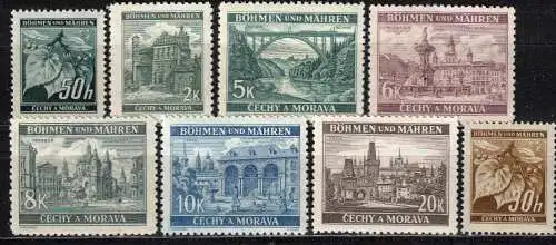 Bes. 2. Wk. Böhmen/M. Nur Hauptgebiet 1940 Nr 55/61 Postfrisch / **