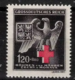 Bes. 2. Wk. Böhmen/M. Nur Hauptgebiet 1943 Nr 132 Postfrisch / **