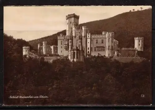 [Echtfotokarte schwarz/weiß] 158 * BURG STOLZENFELS AM RHEIN ** !!. 