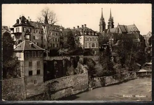 [Echtfotokarte schwarz/weiß] 358 *BASEL * MÜNSTER **!!. 