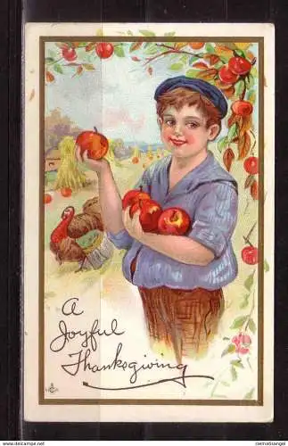 [Echtfotokarte farbig] 386 * A JOYFUL THANKSGIVING * PRÄGEDRUCK **!!. 
