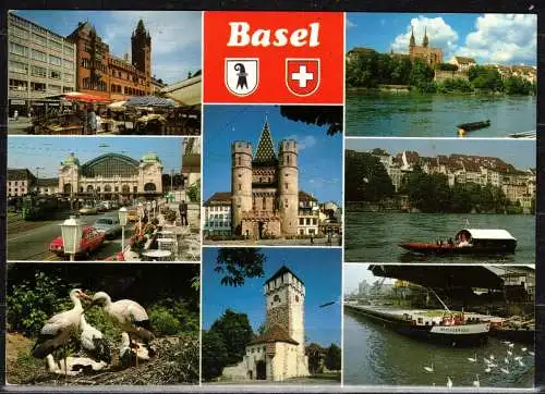 [Echtfotokarte farbig] 361 * BASEL * IN ACHT ANSICHTEN **!!. 