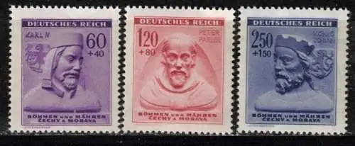 Bes. 2. Wk. Böhmen/M. Nur Hauptgebiet 1943 Nr 114/6 Postfrisch / **