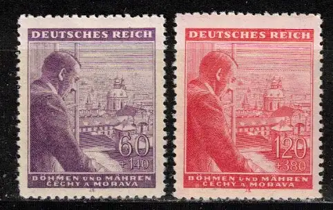 Bes. 2. Wk. Böhmen/M. Nur Hauptgebiet 1943 Nr 126/7 Postfrisch / **