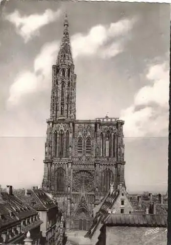 [Echtfotokarte schwarz/weiß] 159 * STRASBOURG * LA CATHEDRALE * 1958 **!!. 