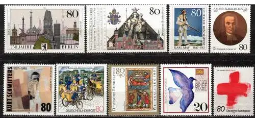 Bundesrep. Deutschland Nur Hauptgebiet 1987 Postfrisch / **