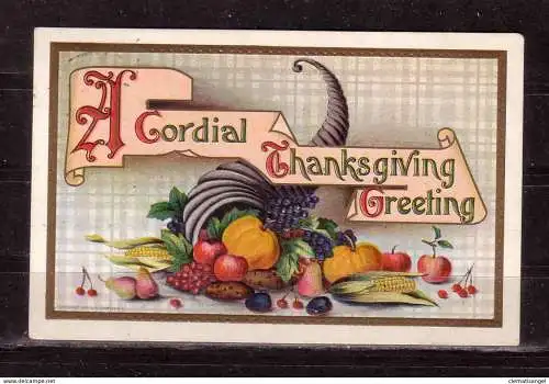 [Echtfotokarte farbig] 376 * FEINSTE PRÄGEKARTE * A CORDIAL THANKSGIVING GREETING * 1910 **!!. 