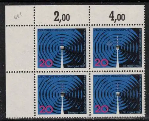 Bundesrep. Deutschland Nur Hauptgebiet 1965 Nr 481 Postfrisch / **