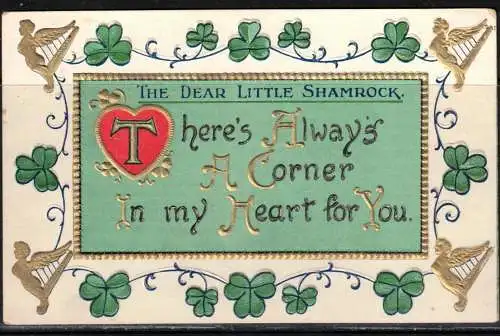 [Echtfotokarte farbig] 430 * THE DEAR LITTLE SHAMROCK * THERE'S ALWAYS A  CORNER IN MY HEART FOR YOU **!!. 
