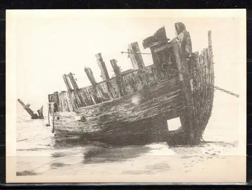 [Echtfotokarte schwarz/weiß] 12 * SYLT FOTO * BERGUNG DES WERTVOLLEN HOLZES **!!. 