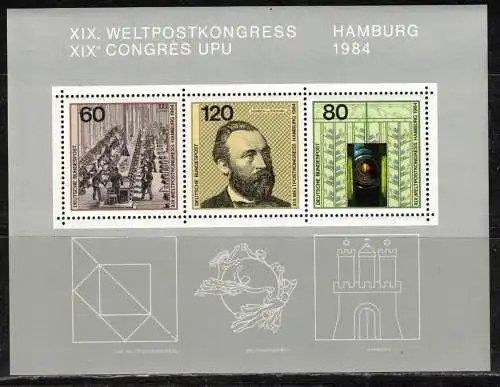 Bundesrep. Deutschland Nur Hauptgebiet 1984 Nr BLOCK 19 Postfrisch / **