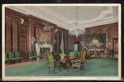 [Echtfotokarte farbig] 389bb * STATE DINING ROOM * WHITE HOUSE * WASHINGTON D.C. **!!. 