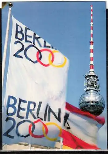 [Echtfotokarte farbig] 113 * BERLIN * FERNSEHTURM * OLYMPIA 2000 **!!. 