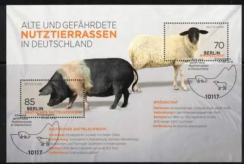 Bundesrep. Deutschland Nur Hauptgebiet 2016 Nr BLOCK 81 Sonderstempel