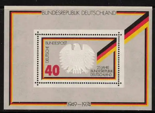 Bundesrep. Deutschland Nur Hauptgebiet 1974 Nr BLOCK 10 Postfrisch / **