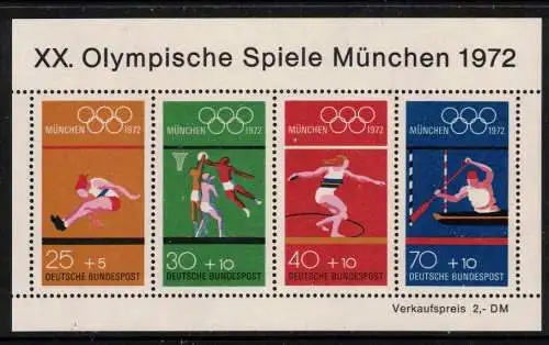 Bundesrep. Deutschland Nur Hauptgebiet 1972 Nr BLOCK 8 Postfrisch / **