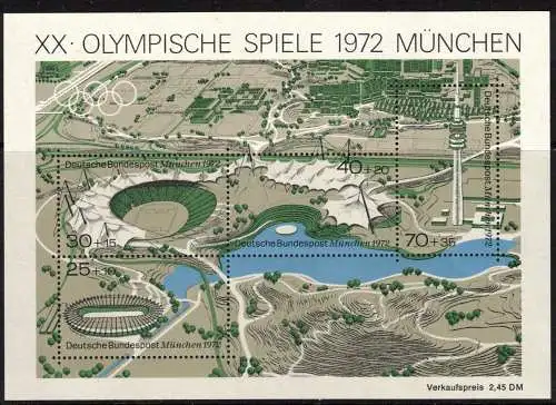 Bundesrep. Deutschland Nur Hauptgebiet 1972 Nr BLOCK 7 Postfrisch / **