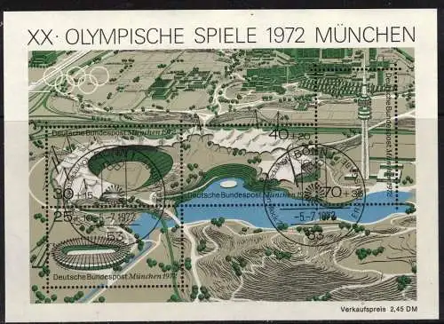 Bundesrep. Deutschland Nur Hauptgebiet 1972 Nr BLOCK 7 Ersttagssonderstempel