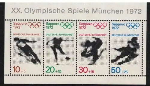 Bundesrep. Deutschland Nur Hauptgebiet 1972 Nr BLOCK 6 Postfrisch / **