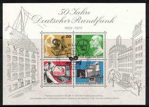Berlin (West) Nur Hauptgebiet 1973 Nr BLOCK 4 Ersttagssonderstempel