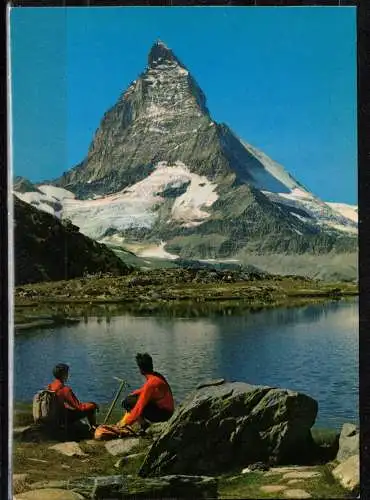 [Echtfotokarte farbig] 492bb * MATTERHORN MIT RIFFELSEE/SCHWEIZ **!!. 