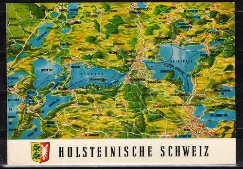[Echtfotokarte farbig] 487bb * HOLSTEINISCHE SCHWEIZ * ALS ÜBERSICHT **!!. 