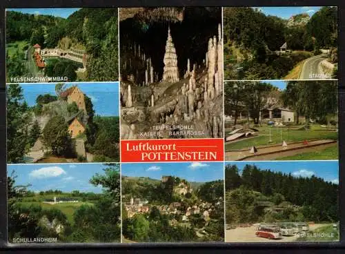 [Echtfotokarte farbig] 484bb * LUFTKURORT POTTENSTEIN * IN 8 ANSICHTEN **!!. 