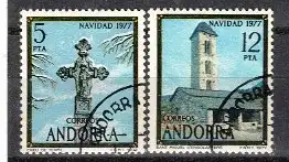 Andorra spanische Post Nur Hauptgebiet 1977 Nr 109/10 Gestempelt (Posten)