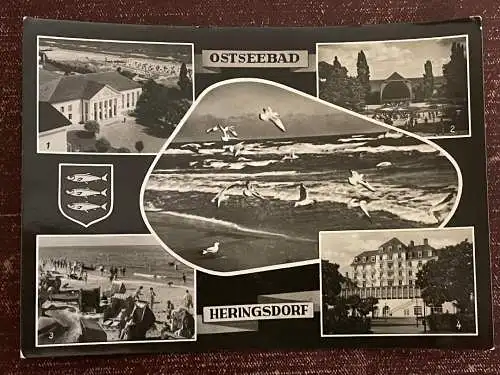 [Echtfotokarte schwarz/weiß] Ostseebad Heringsdorf. 
