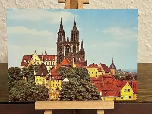 [Echtfotokarte farbig] Meißen und Albrechtsburg und Dom. 