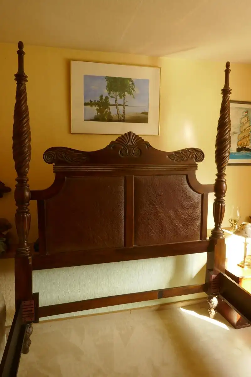 Himmelbett Doppelbett Kolonial viktorianisch anglo-indisch Planters Regency 3