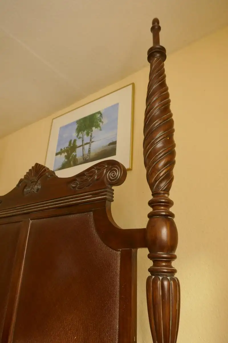 Himmelbett Doppelbett Kolonial viktorianisch anglo-indisch Planters Regency 9