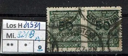 Deutsches Reich 1923 Nr 321 B Gestempelt (Posten)