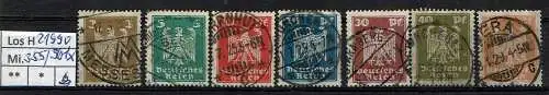 Deutsches Reich 1924 Nr Mi. 355/61 X Gestempelt (Posten)