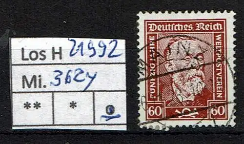 Deutsches Reich 1924 Nr Mi. 362 y Gestempelt (Posten)