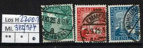 Deutsches Reich 1924 Nr Mi. 372/74 Gestempelt (Posten)