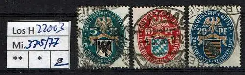 Deutsches Reich 1925 Nr Mi. 375/77 Gestempelt (Posten)