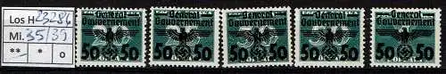 Generalgouvernement 1939 Nr Mi. 35/39 Postfrisch / **