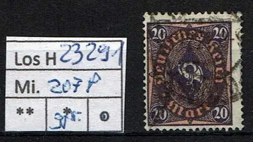 Deutsches Reich 1922 Nr Mi. 207 Gestempelt (Posten)