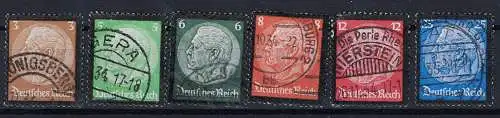 Deutsches Reich Nur Hauptgebiet 1934 Nr 548/53 Gestempelt (Posten)