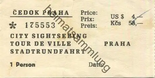 Tschechien - Prag - Cedok Praha - Stadtrundfahrt - City Sightseeing