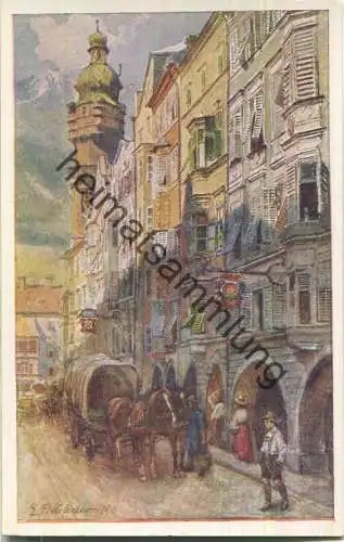 Innsbruck - Herzog Friedrichstrasse - Künstlerkarte E. F. Hofecker - Verlag Wilhelm Stempfle Innsbruck 20er Jahre