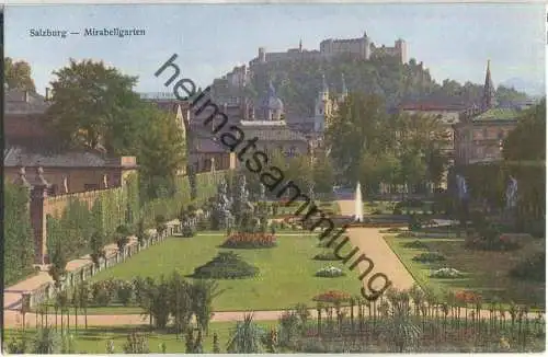 Salzburg - Mirabellgarten - Farbige Naturaufnahme - Verlag J. Huttegger Salzburg 20er Jahre
