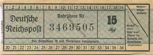 Deutschland - Deutsche Reichspost - Fahrschein 15Rpf. (G61513)