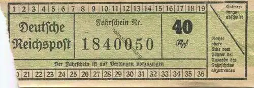 Deutschland - Deutsche Reichspost - Fahrschein 40Rpf.