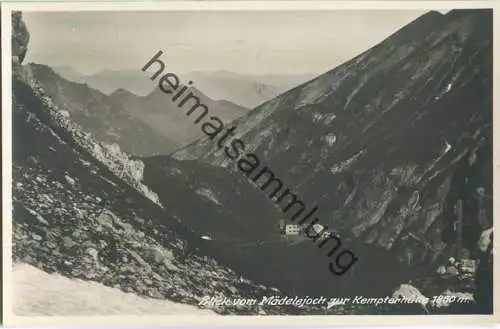 Blick vom Mädelejoch zur Kemptnerhütte - Foto-Ansichtskarte - Verlag Josef Gail München