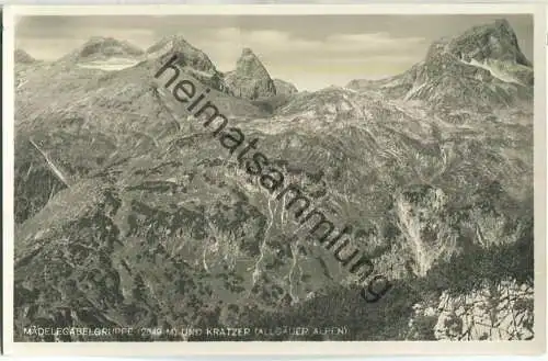 Mädelegabelgruppe und Kratzer - Allgäuer Alpen - Foto-Ansichtskarte - Verlag L. Pfleghaar Sonthofen