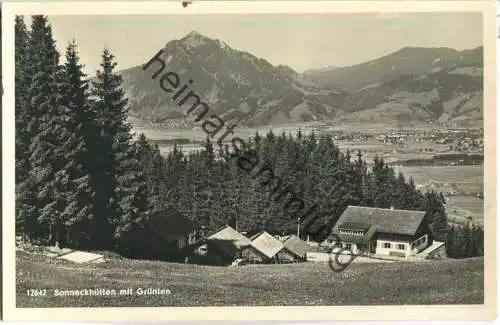 Sonneckenhütten mit Grünten - Ofterschwang - Foto-Ansichtskarte - Verlag F. u. E. Heimhuber Sonthofen