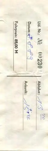 Deutschland - Schwerin - de Klönpott - Fahrschein 1989