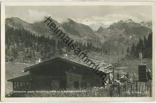 Gotzenalm gegen Hochkönig und Übergossene Alm - Foto-Ansichtskarte - Verlag Hans Huber München